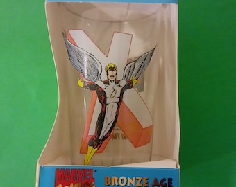 Vintage Comic Glass, Toon Tumblers Frosted Collector Glass, Marvel Comics/Bronze Age Heroes, Angel, 2006