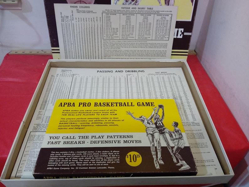Vintage Board Game, APBA Pro Basketball Game, 1970's# - Etsy