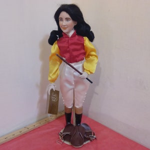 Vintage Porcelain Doll, Elizabeth Taylor as Velvet Brown from Franklin Heirloom Dolls, 1987
