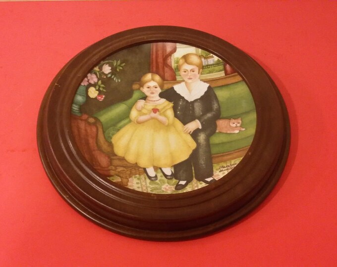 Vintage Collector Plate, Edwin M Knowles Collector Plate, Ellen & John in Parlor, American Innocents, 1987