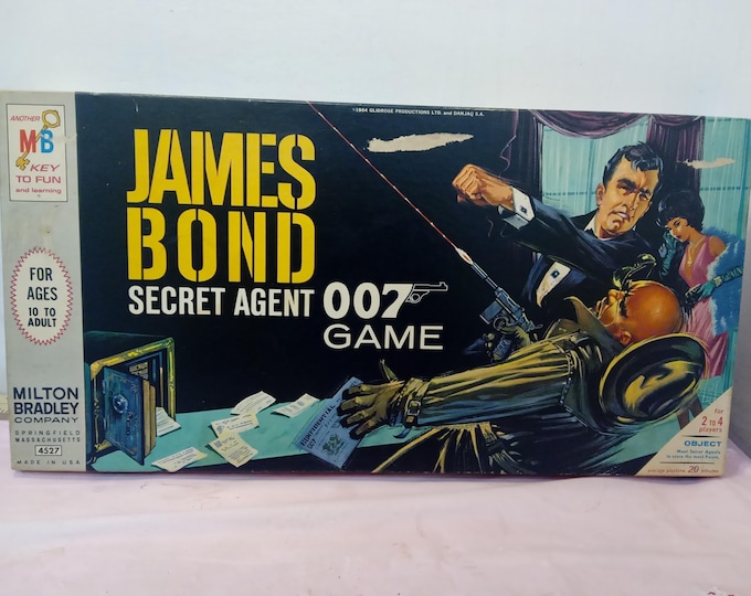 Vintage Board Game, James Bond "Secret Agent 007 Game" by Milton Bradley, 1964#