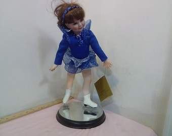 Vintage Porcelain Character Dolls, Amanda "Dreams Come True", Dark Blue Victorian Girl, Patriotic Cowgirl, or Christmas Doll, 1990's