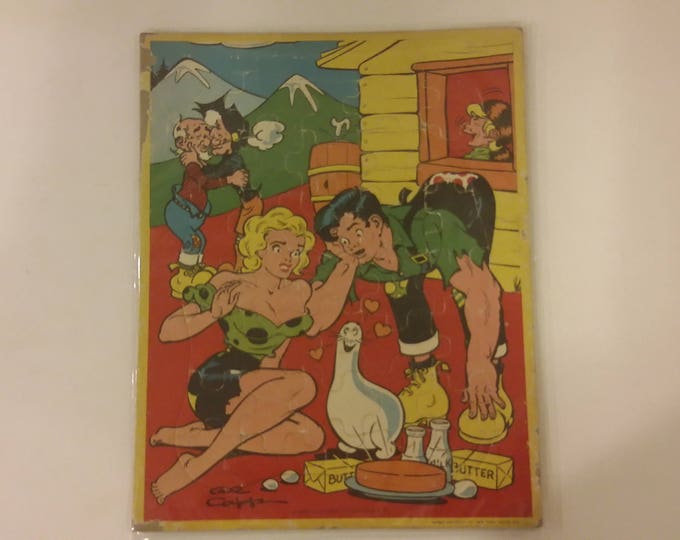 Vintage Framed Puzzle of Little Abner by Al Capp, Jaymar Company series 2594, 1950's