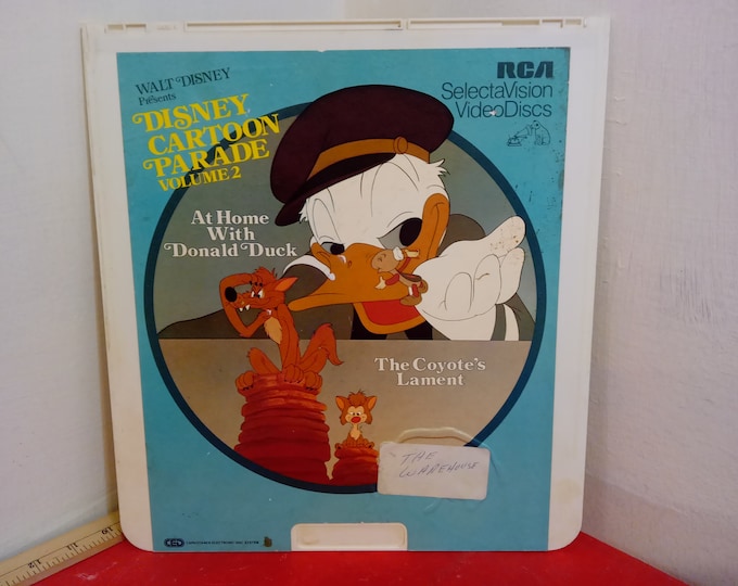 Vintage Video Disc Movie, Walt Disney "Disney Cartoon Parade Volume 2" by RCA Select Vision Video Discs, 1980's