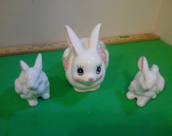 Vintage Porcelain Bunny Rabbits, 1980's*a
