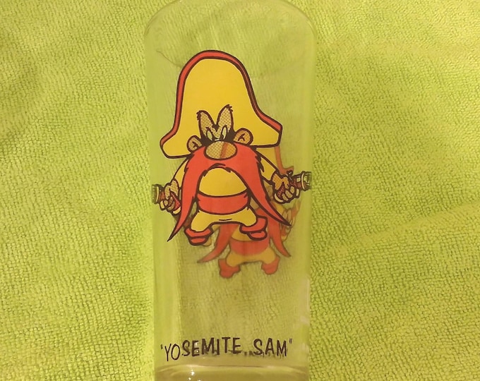 Vintage Collector Glass, Pepsi Looney Tunes Glass, Yosemite Sam, 1973
