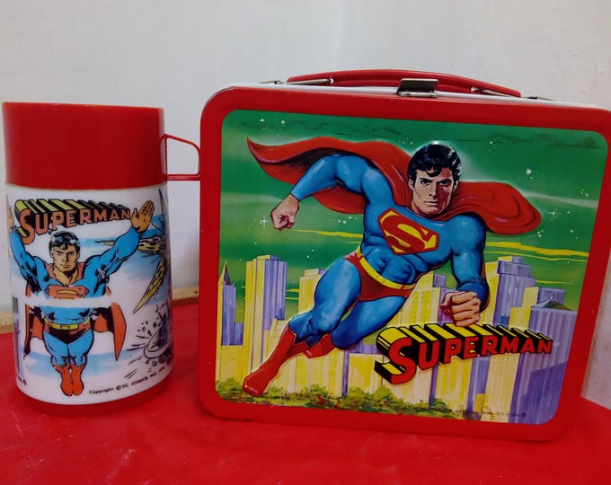 Vintage Lunchbox, DC Comics Superman with Thermos by Aladdin, 1978
