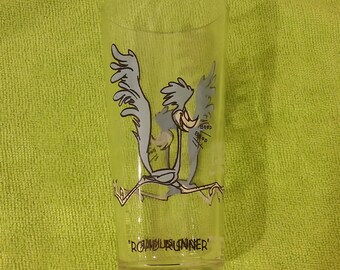 Vintage Collector Glass, Pepsi Looney Tunes Glass, Road Runner, 1973