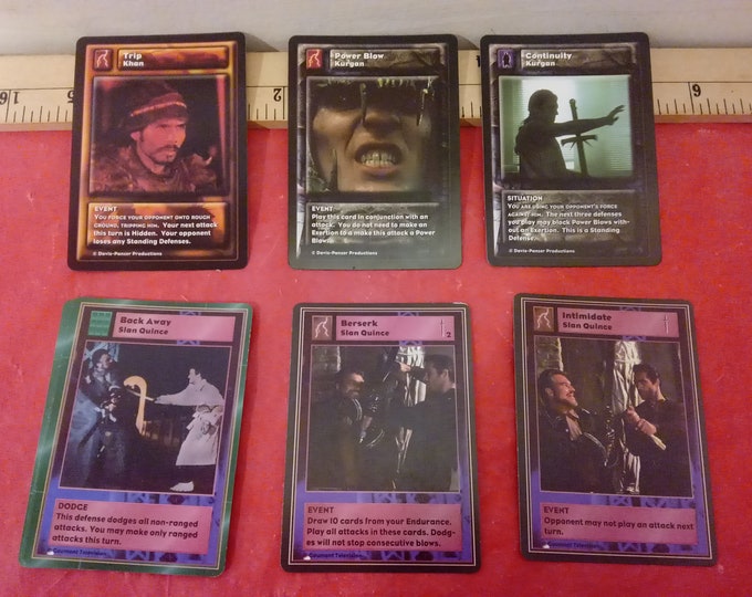 Vintage Card Game, Highlander Card Game Cards, Khan, Kurgan, Slan Quince, 1990's