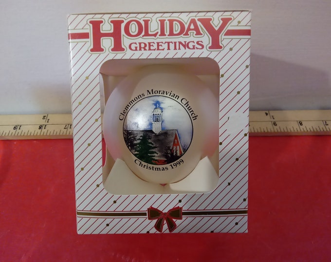 Vintage Christmas Ornament, Clemmons Moravian Chruch Christmas Ornament, 1999