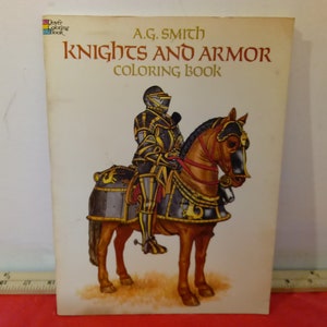 Vintage Coloring Book, Knights and Armor Coloring Book by A.G. Smith, Dover Coloring Book, 1985