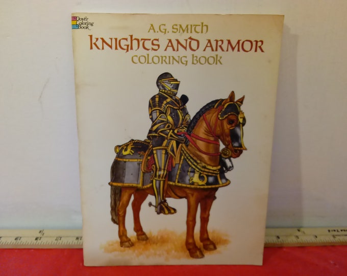 Vintage Coloring Book, Knights and Armor Coloring Book by A.G. Smith, Dover Coloring Book, 1985