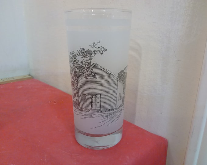 Vintage Frosted Glasses, 150 Anniversary Glasses of Texas Independence, Alamo, Washington on the Bridge, and Others, and Snowflake Glass