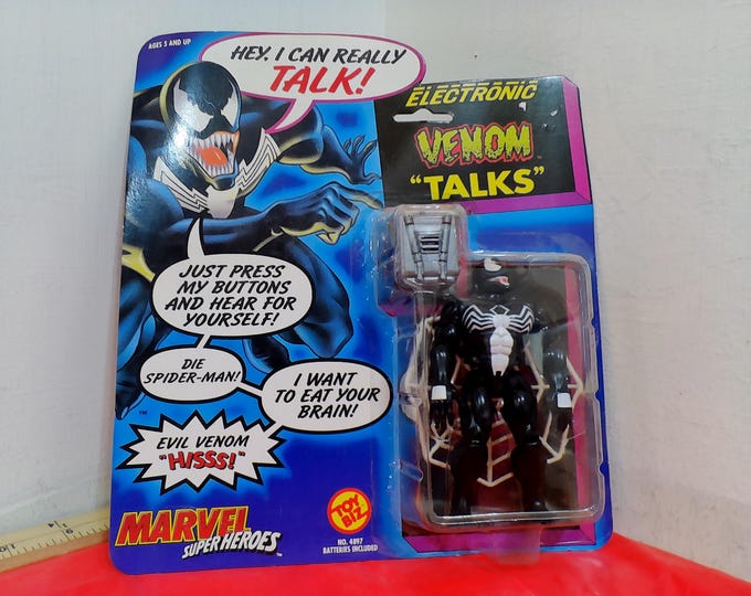 Vintage Action Figures, Marvel "Superheroes", Venom Talking Figurine, 1991's