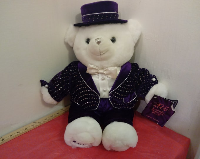 Vintage Stuffed Bear, Keepsake Memories Bear, New Years Eve Bear by Dan Dee, 2004