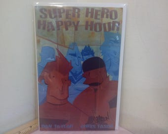 Vintage Comic Books, Comic Book "Super Hero Happy Hour", Signed by Chris Fason, 2002