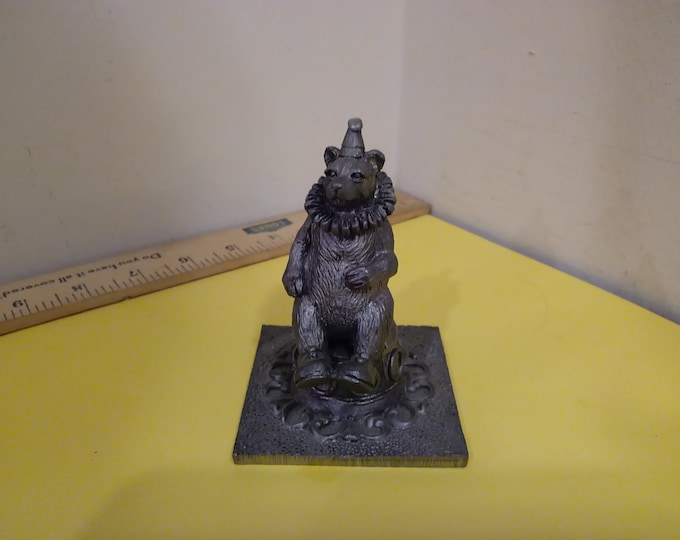 Vintage Ricker Pewter Figurine, Circus Bear, 1980's