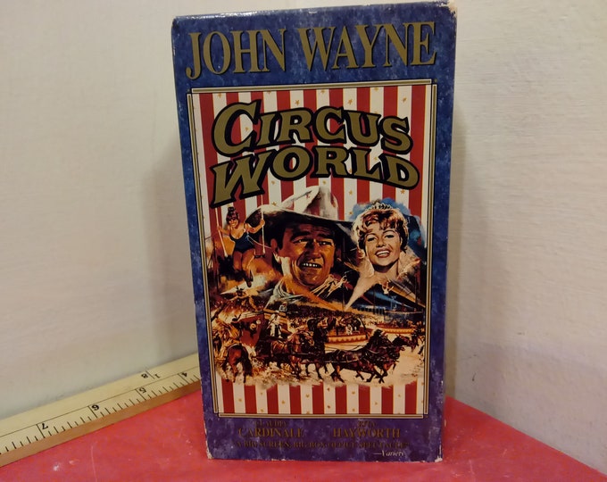 Vintage VHS Movie Tape, Circus World, John Wayne, 1980's~