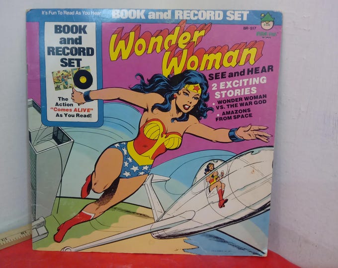 Vintage 33 1/3 Vinyl Records, Wonder Woman with Story, Amazing Spiderman, or Posh Hits Vol. 1, 1970's
