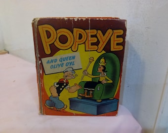 Vintage Big Little Book, Popeye the Spinach Eater or Popeye and Queen Olive Oyl, 1940's