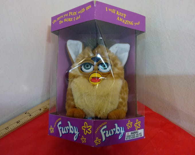Vintage Electronic Doll, Giraffe Print Brown or Black Striped by Tiger Electronics, 1998 or McDonald's Happy Meal Furby's