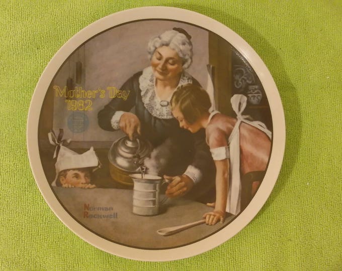Vintage Collector Plate, Norman Rockwell, Collector Plate "The Cooking Lesson", Mother's Day, 1982