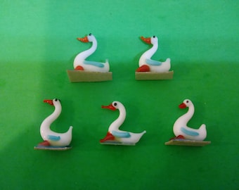Vintage Hand Blown Glass Swans, 1980's