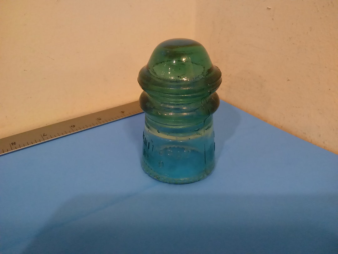 Vintage Hemingray No. 9 Glass Insulator Colored Green Etsy