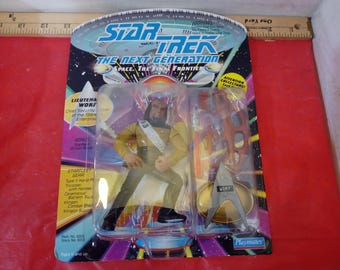 Vintage Action Figures, Star Trek "The Next Generation" Figures, Counselor Troy, Commander Riker, Worf, or Mordock, 1990's