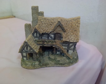 Vintage Resin House Figurines, David Winter Resin Houses, The Bothy or Rose Cottage, 1980's