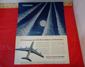 Vintage Military/Airplane Advertisements, DC-8 Airplane and Consolidated Vultee Aircraft Corporation