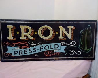 Vintage Wall Decor/Hanging, Iron Press-Fold Sign or Wall Decor