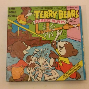 Vintage Terry Bears Plumbers Helpers, Super 8mm Terrytoons Movie, 1970&#39;s