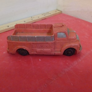 Vintage Toy Fire Truck, Red Fire Truck Rubber by Auburn Rubber Co., 1950&#39;s#