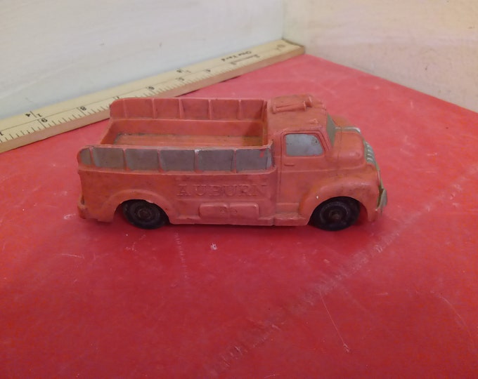 Vintage Toy Fire Truck, Red Fire Truck Rubber by Auburn Rubber Co., 1950's#