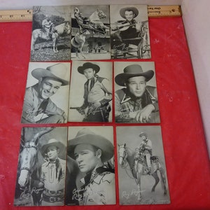 Vintage Movie Star Cards, Roy Rogers and Trigger, Movie Exhibit Cards, 1947 to 1966