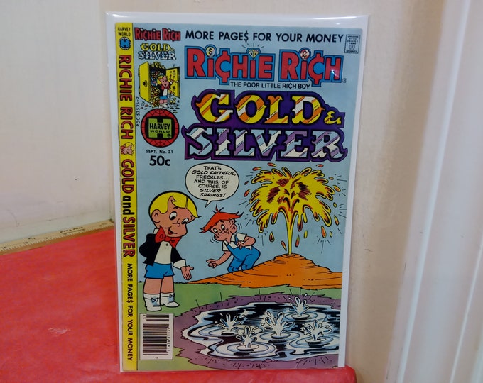 Vintage Comic Books, Harvey World Comic Book "Richie Rich", Gold & Silver, Millions, Billions, Zillions, Fortunes, and Other Issues, 1970's
