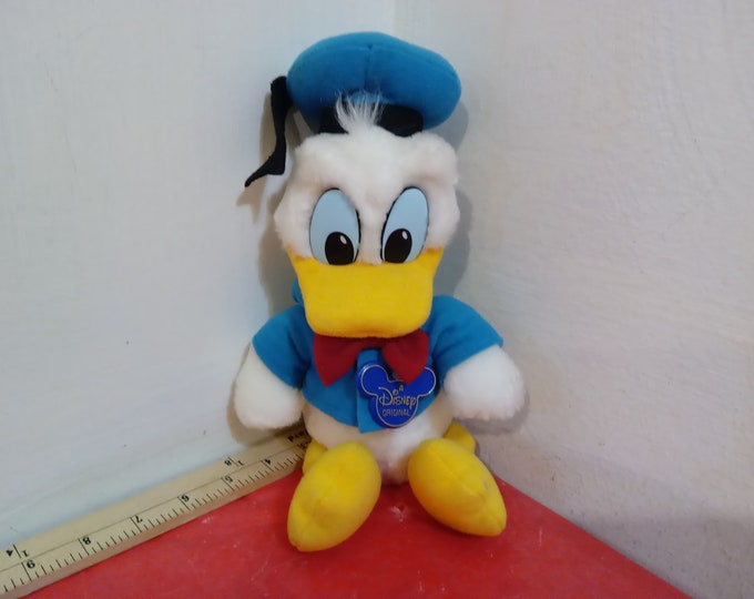 Vintage Disney Plush Character Doll, Walt Disney Plush Animal "Donald Duck" Made in Korea