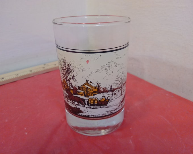 Vintage Collector Glass, Arby's Collector Glass, Currier & Ives "American Farm in Winter", 1981