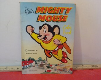 Vintage Coloring Book, Paul Terry's Mighty Mouse Coloring Book, Terry Toons Inc. #975#