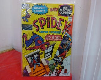 Vintage Marvel and Electric Company Comic Books, "Spidey", Various Issues, 1970's
