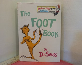 Vintage Hard Cover Books, Dr. Seuss Books, The Foot Book, Green Eggs, Ten Apples, Fish Out of Water, and Are You my Mother, 1960's