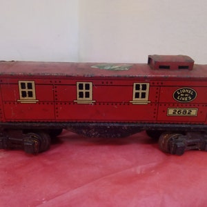 Vintage Toy Train, Lionel Train Caboose Car, Lionel Lines R & R # 2682, O Gauge Car, 1950&#39;s