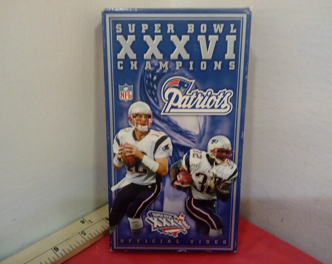 Vintage VHS Tape, Super Bowl XXXVI Championship, New England Patriots, 2002~