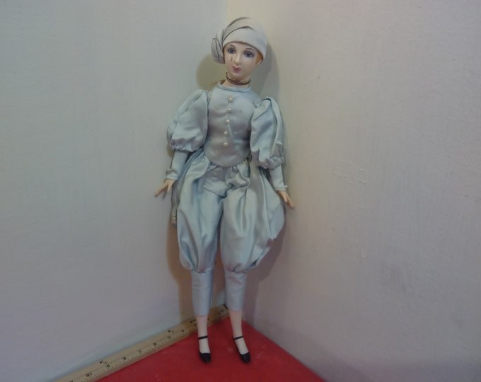 Vintage Porcelain and Other Dolls, Blue Satin Dress Doll, Victorian looking Doll, Flower Dressed Doll, Gold Lace, Middle Eastern, and Others