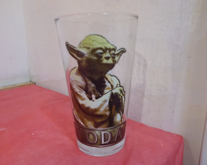 Vintage Collectible Glass, Star Wars Drinking Heavy Beer or Soda Glass "Yoda"