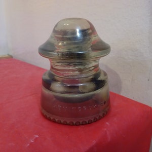 Vintage Glasisolator, Hemingray-20 Klarglasisolator Made in USA #