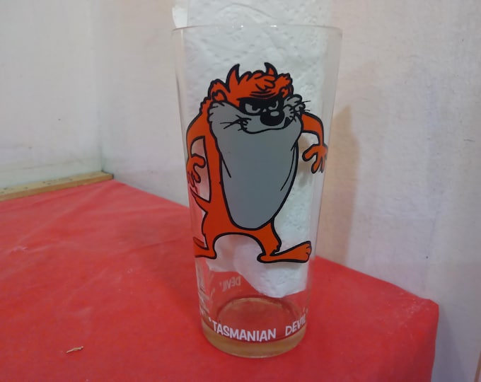 Vintage Collector Glass, Looney Tune Pepsi Collector Series Glass, Tasmanian Devil, 1973