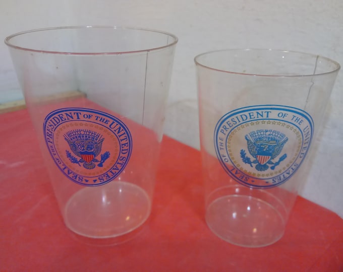 Vintage Plastic Cups, Presidential Cups, Reagan Bush, or 50th Inauguration#