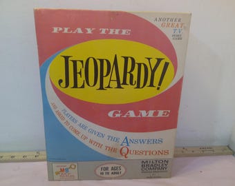 Vintage Board Games, Jeopardy "Play the Game Another Great T.V. Home Game" by Milton Bradley, 1960's#